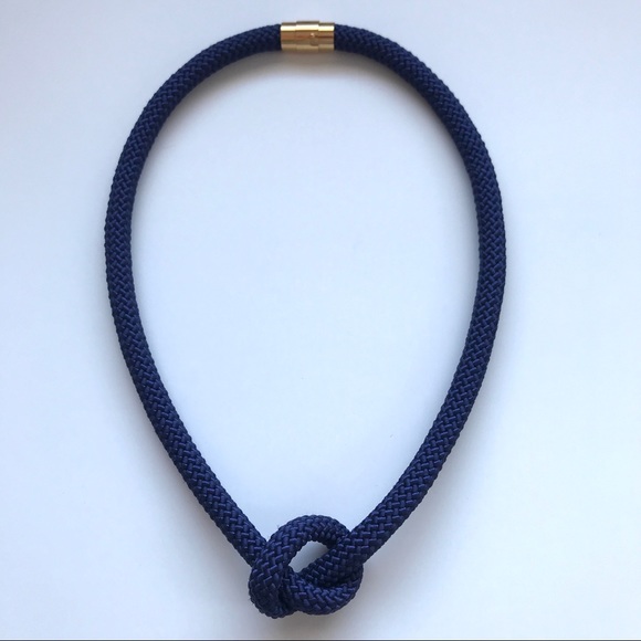 Navy blue rope necklace - Multiple ways to wear - Picture 2 of 13